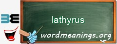 WordMeaning blackboard for lathyrus